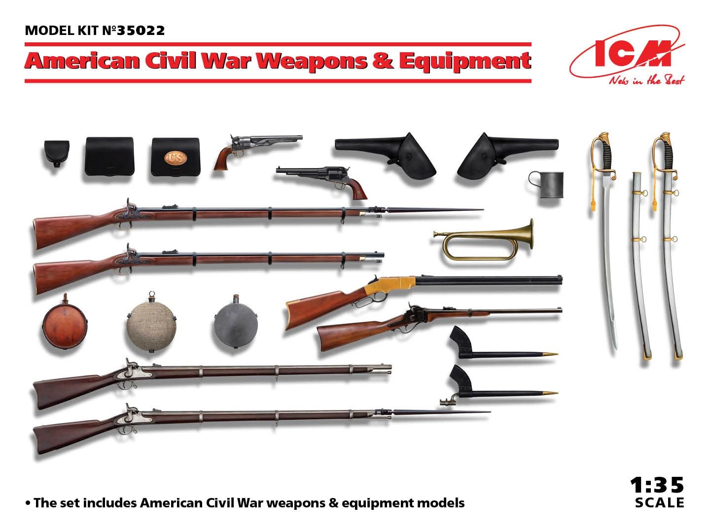 American Civil War Weapons &amp; Equipment 1/35 #35022 by ICM