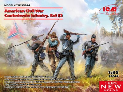 American Civil War Confederate Infantry Set #2 (100% new molds) 1/35 #35024 by ICM