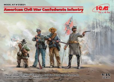 American Civil War Confederate Infantry (new molds) 1/35 by ICM