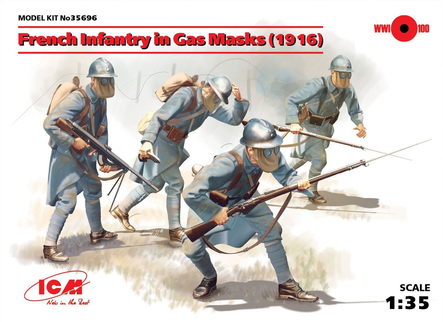 French Infantry in Gas Masks (1916) 1/35 #35696 by ICM
