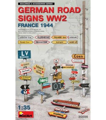 German Road Signs WW2 France 1944 #35600 1/35 Detail Kit by MiniArt