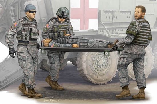 Modern U.S. Army - Stretcher Ambulance Team #00430 1/35th Figure Kit by Trumpeter Modern U.S. Army - Stretcher Ambulance Team #00430 1/35th Figure Kit by Trumpeter