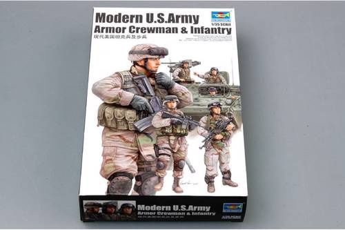 Modern US Army Amor Crewman &amp; Infantry #00424 1/35 by Figure Kit Trumpeter