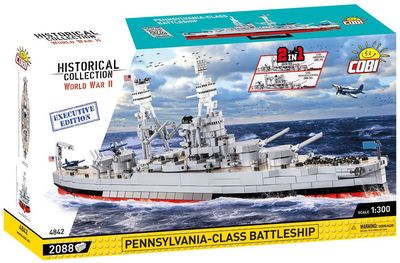 Historical Collection WWII: 4842 Pennsylvania - Class Battleship 2 In 1 Arizona (BB-39) + USS Pennsylvania (BB-38) Executive Edition 2088 PCS