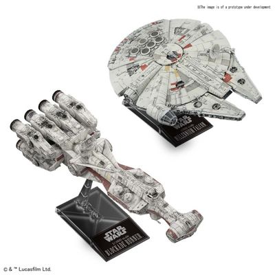 Blockade Runner &amp; Millennium Falcon 1/10000 and1/350 (Set of 2 Models) Star Wars Model Kit #5055363 by Bandai