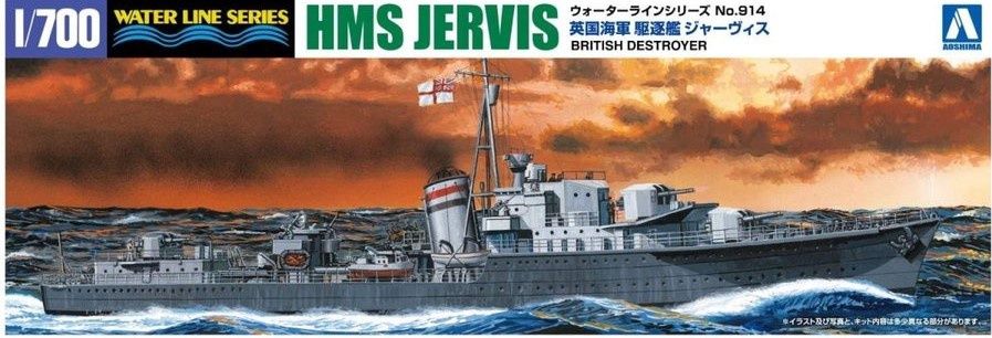 HMS Jervis British Destroyer 1/700 Model Ship Kit #057667 by Aoshima