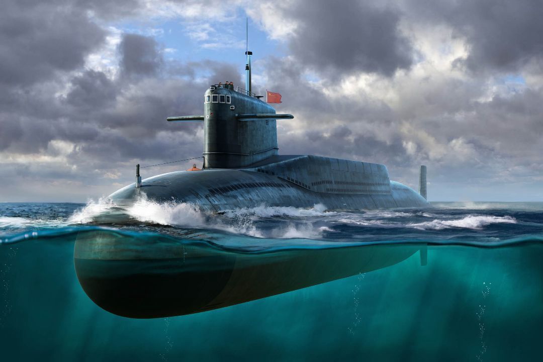 PLAN Type 092 Xia Class Submarine 1/144 Model Submarine Kit #05910 by Trumpeter