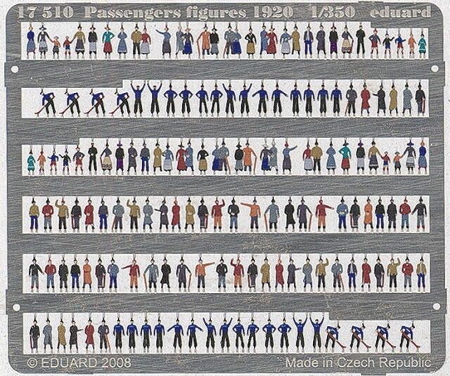 1910s-1920s Era Passengers (Pre-Painted) 1/350 Photo-Etch Set #17510 by Eduard