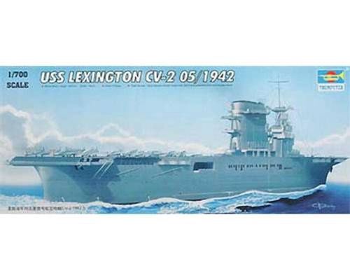USS Lexington CV-2 Aircraft Carrier 1/700 Model Ship Kit #5716 by Trumpeter