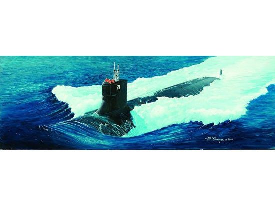 USS SSN-21 Sea Wolf 1/144 Model Submarine Kit #5904 by Trumpeter