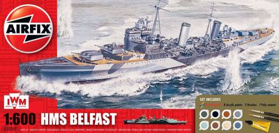 HMS Belfast Gift Set 1/600 Model Ship Kit #50069 by Airfix