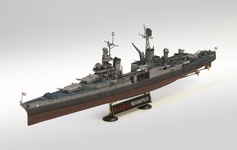 U.S.S. CA-35 Indianapolis 1/350 Model Ship Kit #14107 by Academy