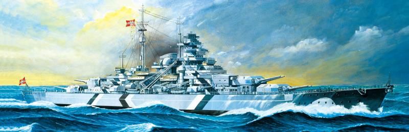 Bismarck German Battleship 1/350 Model Ship Kit #14109 by Academy