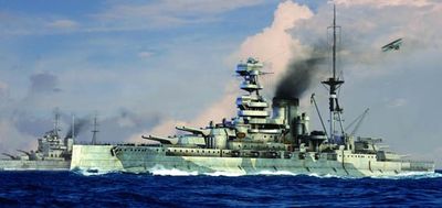 HMS Barham 1941 1/700 Model Ship Kit #05798 by Trumpeter