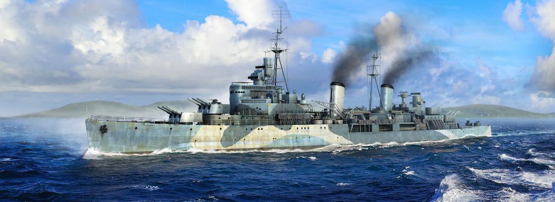 HMS Belfast 1942 1/700 Model Ship Kit #6701 by Trumpeter