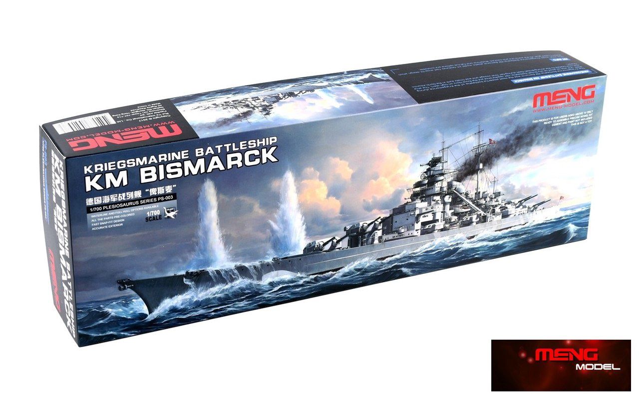 Bismarck KM 1/700 Model Ship Kit #PS003 by Meng