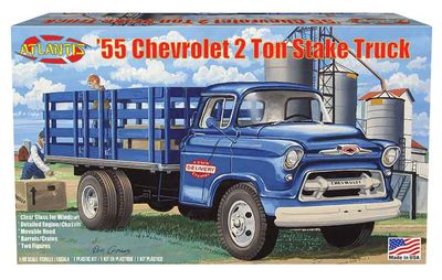 1955 Chevrolet 2-Ton Stake Bed Truck 1/48 Model Car Kit #1401 by Atlantis