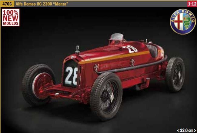 Alfa Romeo 8C 2300 Monza 1/12 Model Car Kit #4706 by Italeri