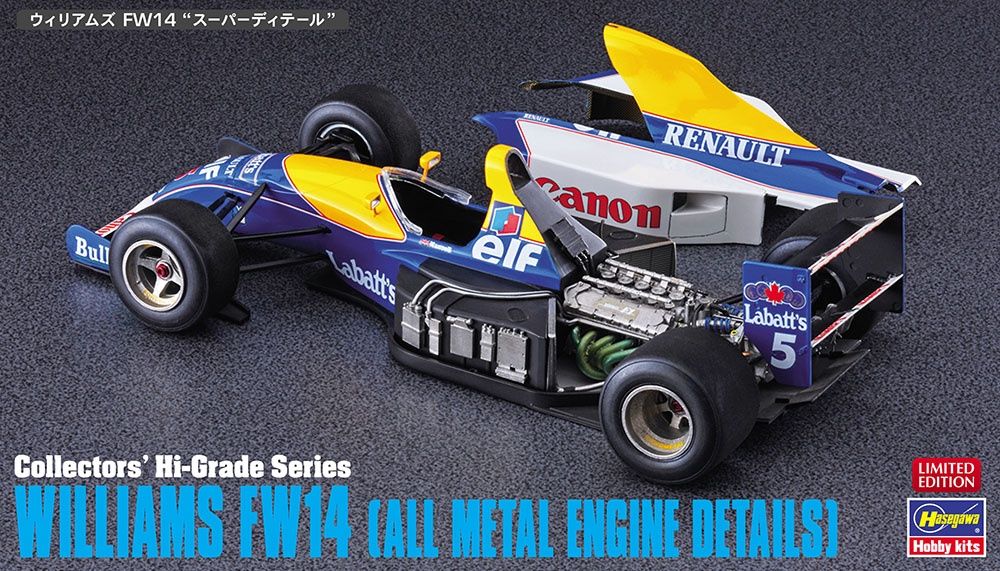 Williams FW14 All Metal Engine Details 1/24 Model Car Kit #51049 by Hasegawa