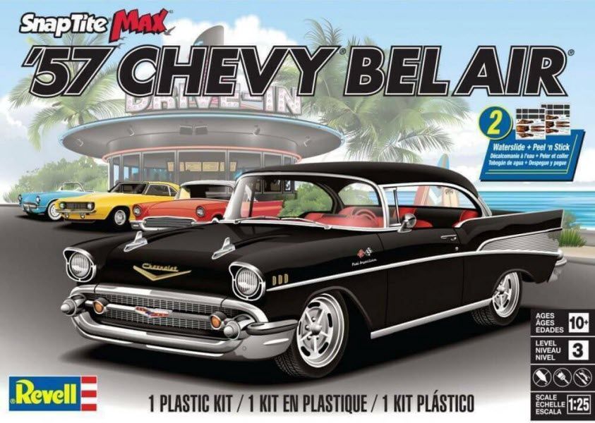 1957 Chevrolet Bel Air 1/25 Model Car Kit #1529 by Revell