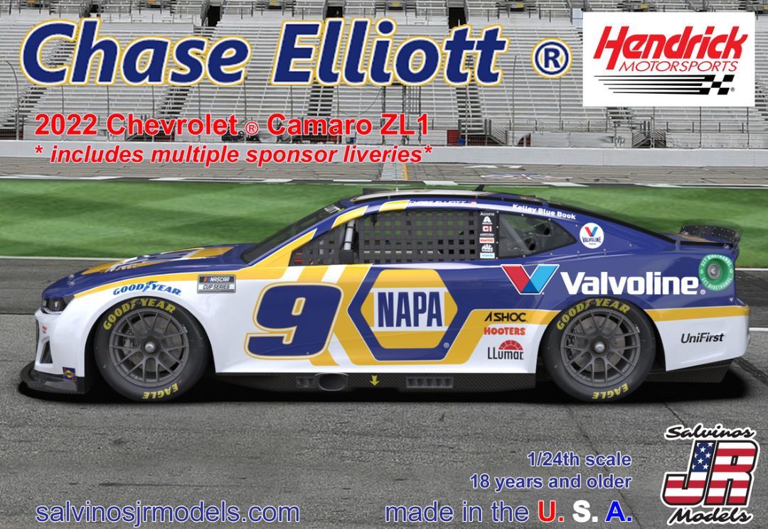 Hendrick - Chase Elliott 2022 Camaro Napa 1/24 Model Car Kit #HMC2022CEM by Salvinos JR