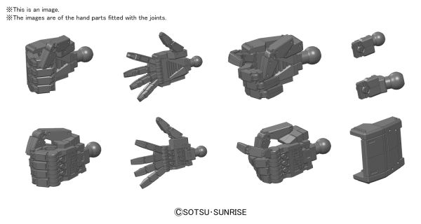 Builders Parts HD 1/144 MS Hand 01 (EFSF) Dark Gray #5062864 by Bandai
