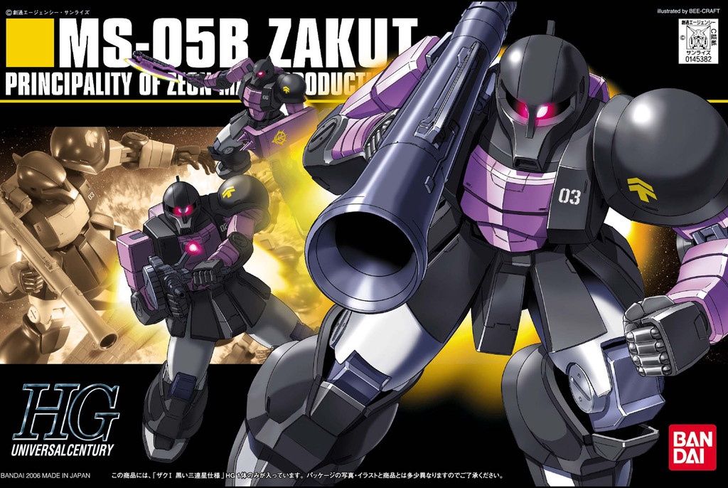 HGUC #068 1/144 MS-05B Zaku I Black Tri Stars #5060661 by Bandai