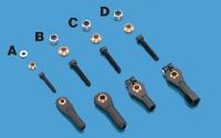 Du-Bro Swivel Ball Links 2mm w/Hardware Black (2/pkg) DUB2133