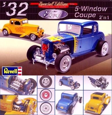 1932 Ford 3 Window Coupe 2-in-1 1/25 Model Car Kit #4228 by Revell