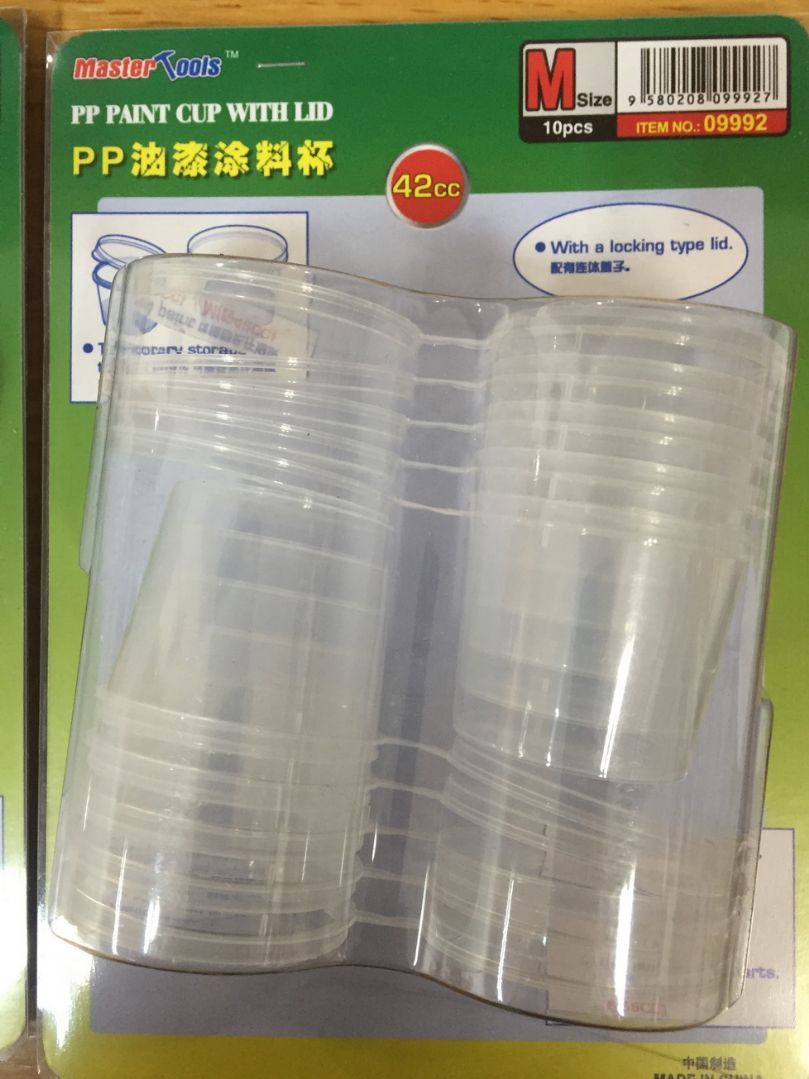 Master Tools PP Paint Cup with Lid - Medium - 42cc (10pcs) #9992