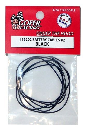Battery Cables Black 1/24 by Gofer Racing