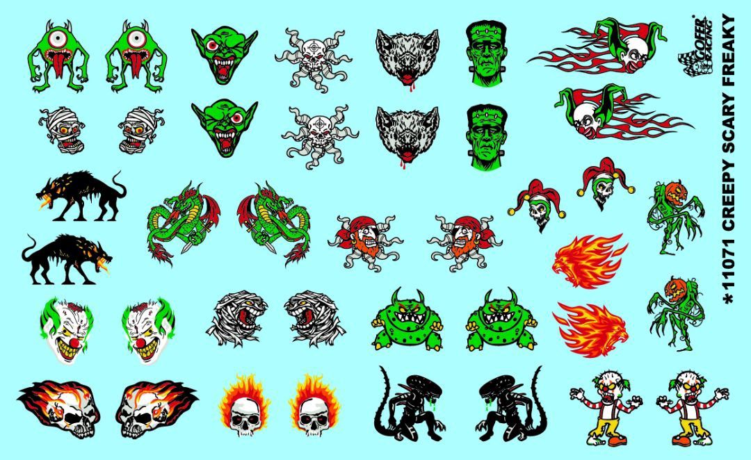 Creepy Scary Freaky Decals 1/24 by Gofer Racing
