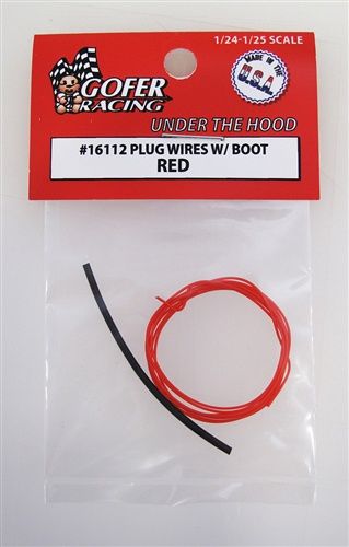 Plug Wires With Boot Red 1/24 by Gofer Racing