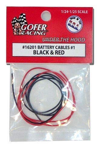 Battery Cables Black and Red 1/24 by Gofer Racing