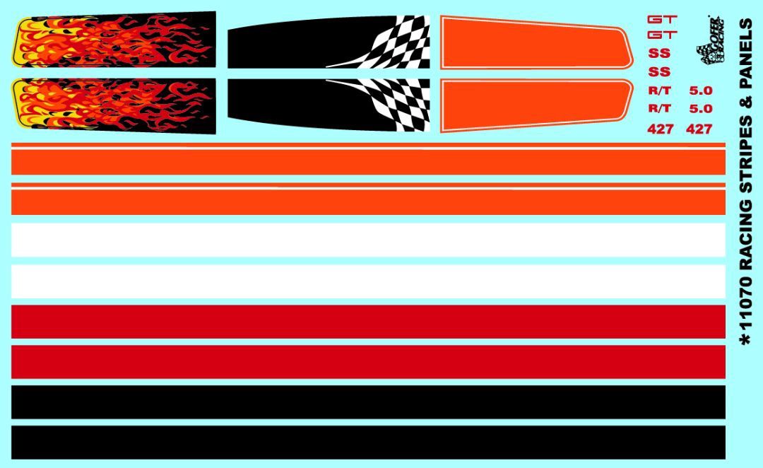 Racing Stripes and Panels Decals 1/24 by Gofer Racing