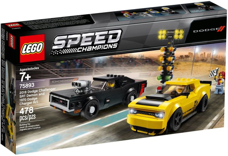 Lego Speed Champions: 2018 Dodge Challenger SRT Demon and 1970 Dodge Charger R/T 75893 (Pre-Owned - Complete w/box)
