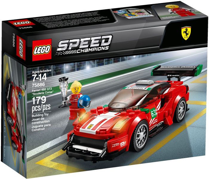 Lego Speed Champions: Ferrari 488 GT3 Scuderia Corsa 75886 (Pre-Owned - Complete w/box)