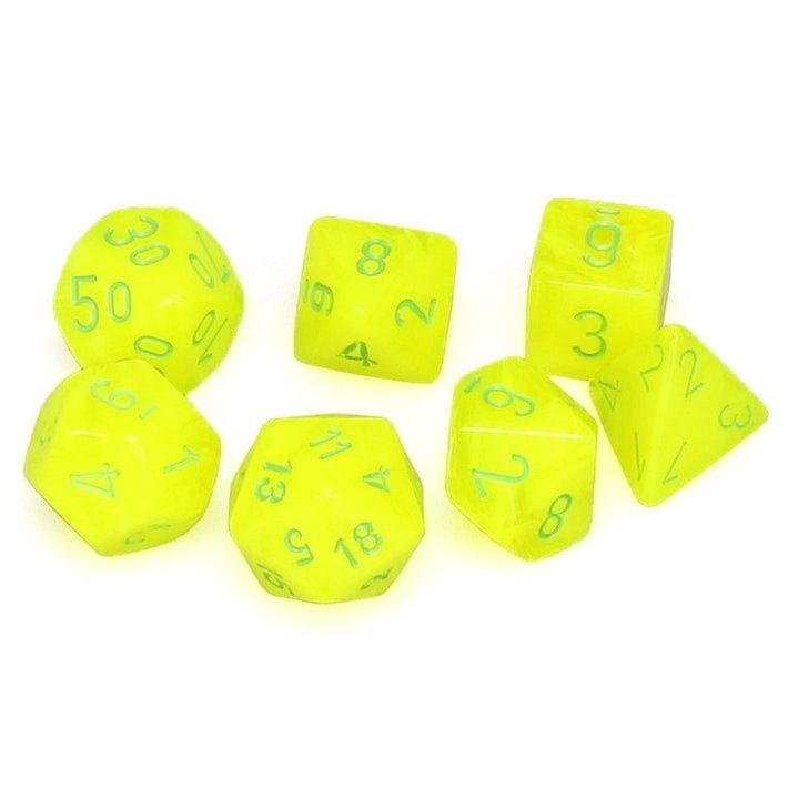 Chessex Vortex 7-Die Set Electric Yellow/Green CHX27422