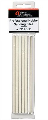 Alpha Abrasives Hobby File Fine 1/4" X 6 1/2" 240/320 Grit ALP310