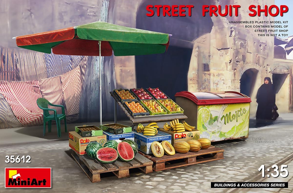 Miniart Street Fruit Shop 1/35 #35612
