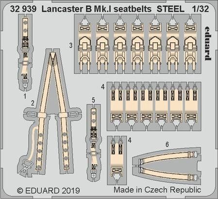 Eduard 1/32 Lancaster B Mk. I Seatbelts Painted Photo Etch #32939