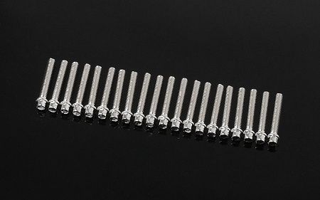 Miniature Scale Hex Bolts (M2 x 12mm) (Silver)