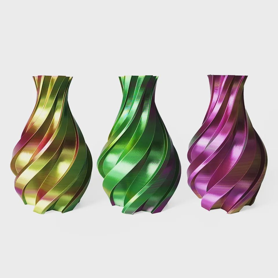 Hello3d Tri-Colour Gold/Green/Fuchsia Silk PLA 1kg