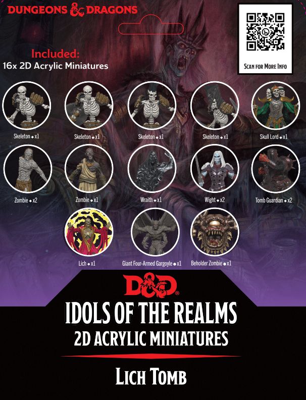 D&amp;D Idols of the Realm Acrylic 2D Minis - Lich Tomb
