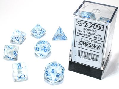 Chessex Borealis 7-Die Set Icicle/Light Blue Luminary CHX27581