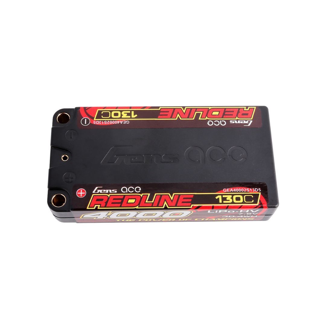 Gens Ace Redline 2S LiHV LiPo LCG Battery 130C (7.6V/4000mAh) w/5mm Bullets