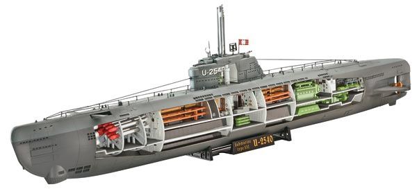 German U-Boat Type XXI with Interior 1/144 Model Ship Kit #5078 by Revell