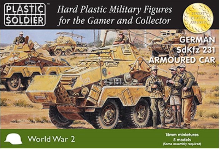 15mm German SdKfz 231 8 Radheavy Armoured Car #WW2V15031 by Plastic Soldier