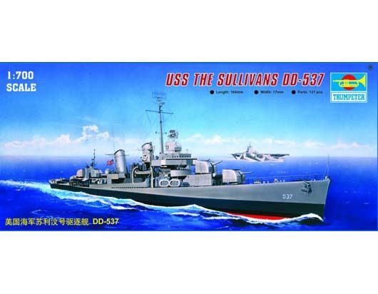 USS THE SULLIVANS DD-537 1/700 #05731 by Trumpeter