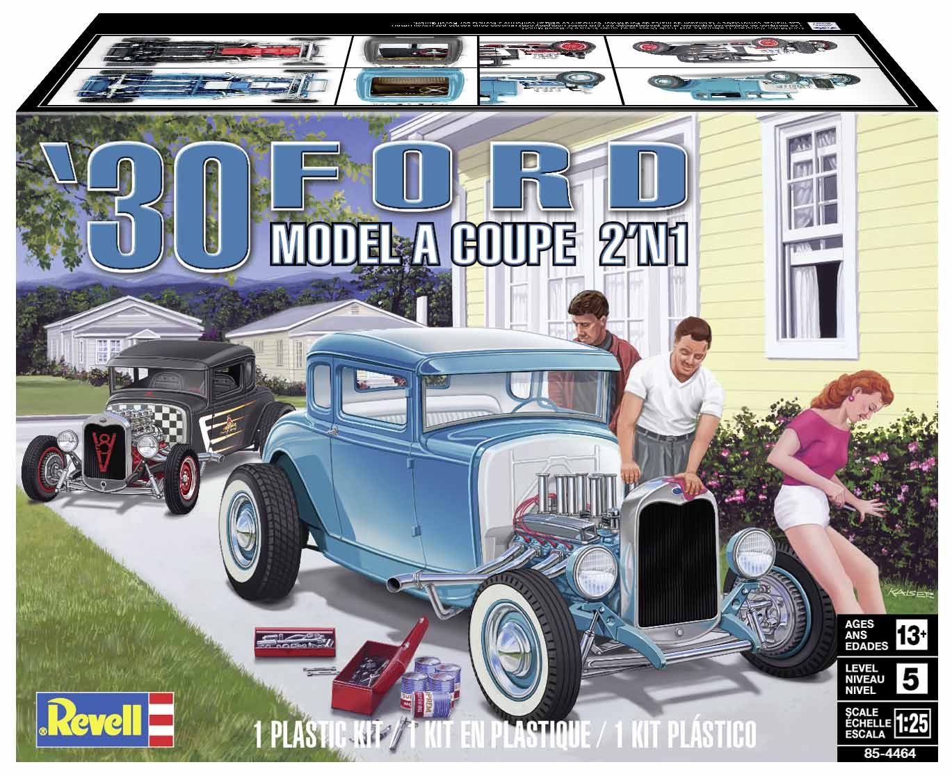 1930 Ford Model A Coupe 1/25 Model Car Kit #4464 by Revell